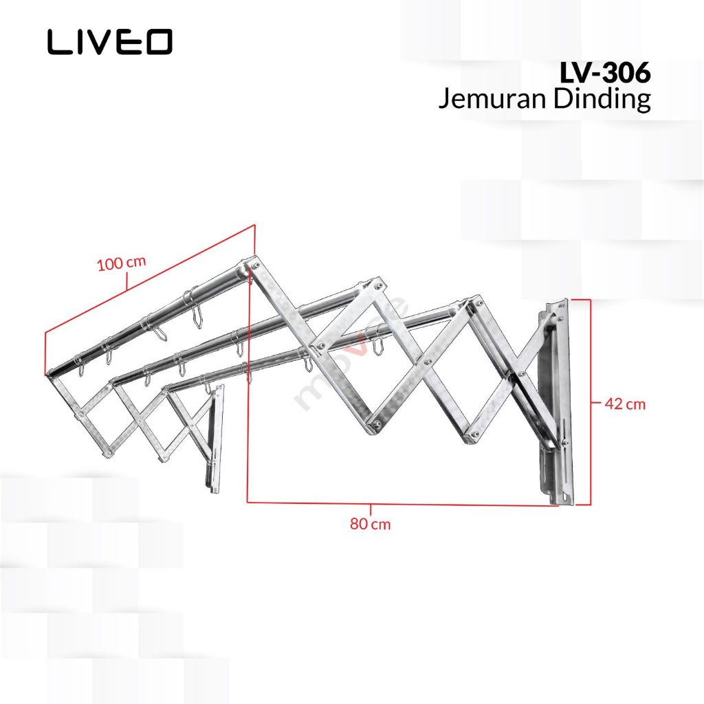 Jual Liveo - Jemuran Dinding LV-306 Wall Drying Hangers Stainless Steel ...