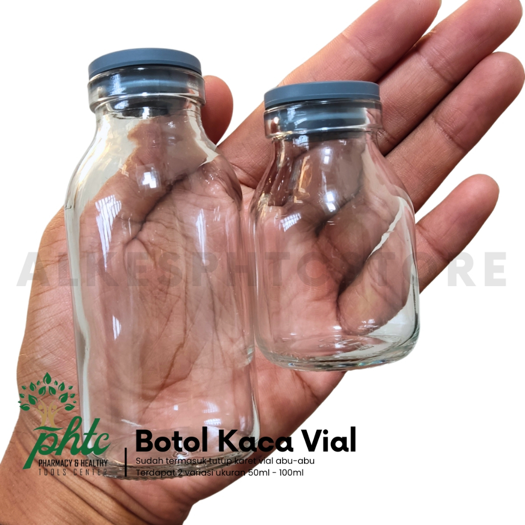 Jual Botol Vial + Tutup Karet l Botol Bening Besar | Shopee Indonesia