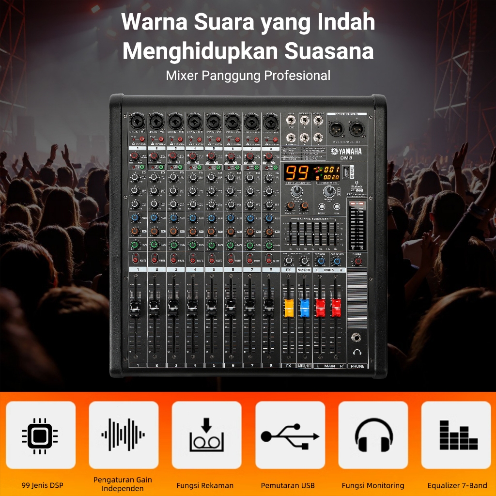 Jual power mixer yamaha/DM12 8Ohm 850 wattx2,mixer power amplifier