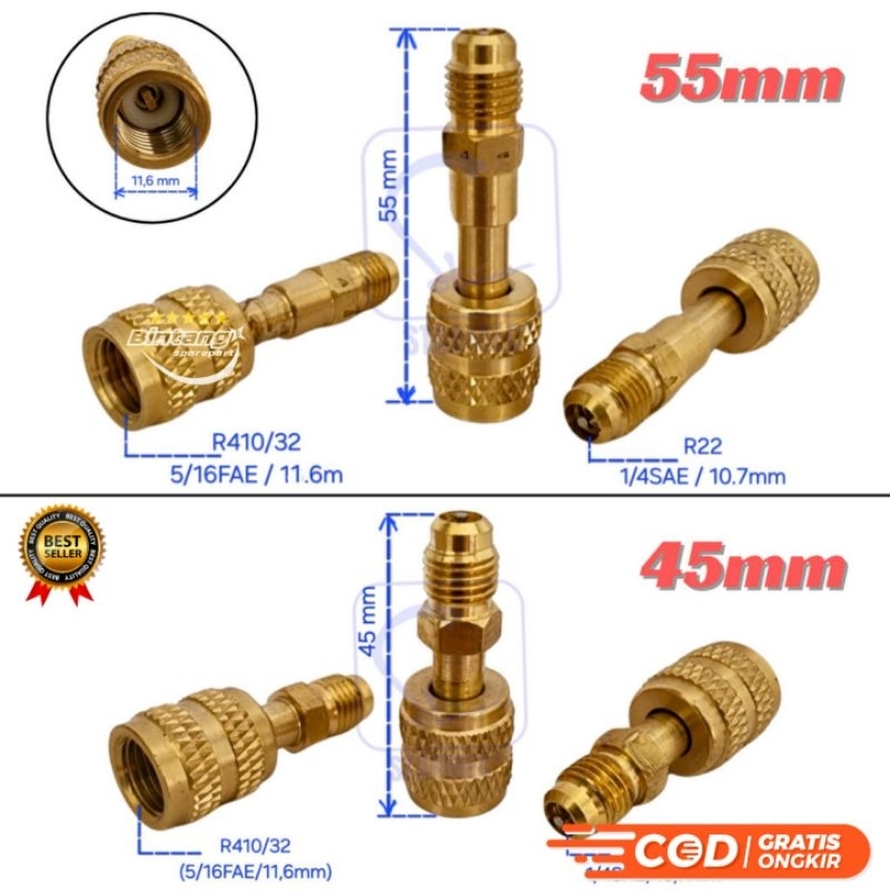 Jual Nepel Adaptor Sambungan R32 R410a 55mm | Shopee Indonesia