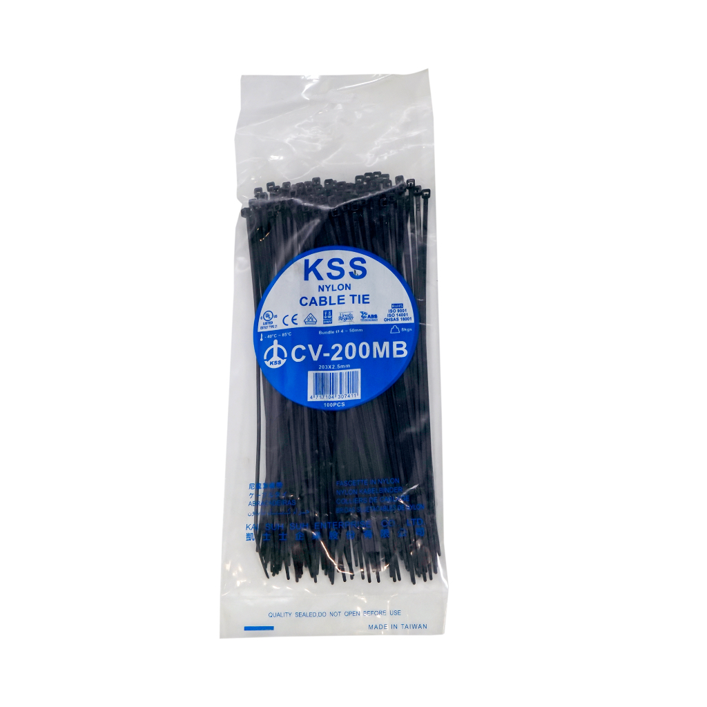 Jual KSS CABEL TIE CV200M 203 x 2.5 NYLON KABEL TIES KSS CV200 M 203X2 ...