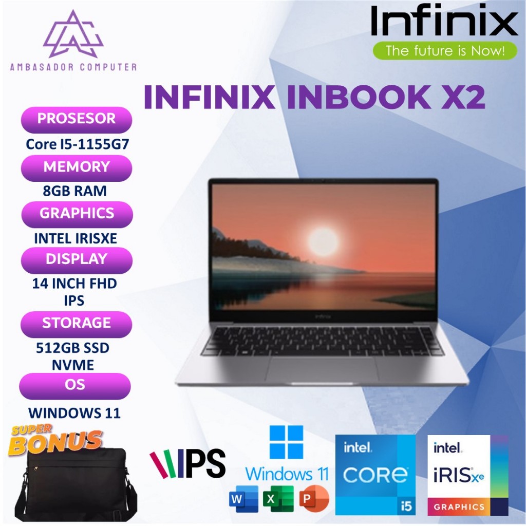 Jual Infinix Inbook X2 i5 1155G7 8GB 512GB Windows 11 14.0 Full HD IPS ...