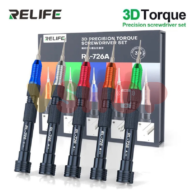 Jual OBENG SET - 3D TORQUE PRECISION SCREWDRIVER SET 5 IN 1 RELIFE RL ...