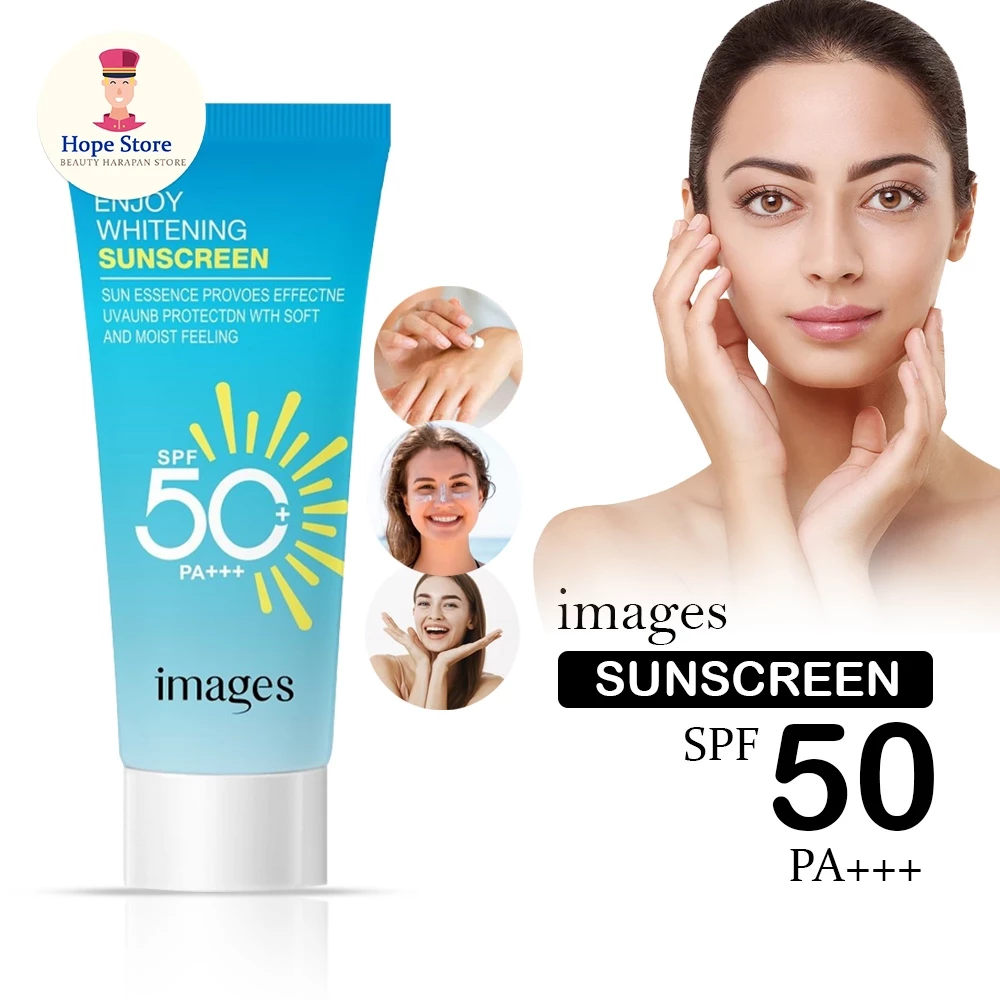 Images Enjoy Whitening SUNSCREEN SPF 50 PA+++ Melindungi Kulit Dari Paparan Sinar Matahari Tahan Lama | AutoStock