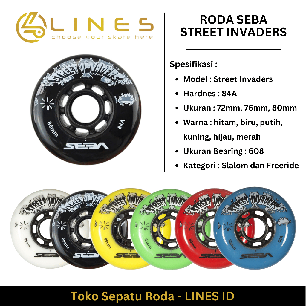 Jual RODA SEBA STREET INVIDER SEPATU RODA INLINE SKATE | Shopee Indonesia