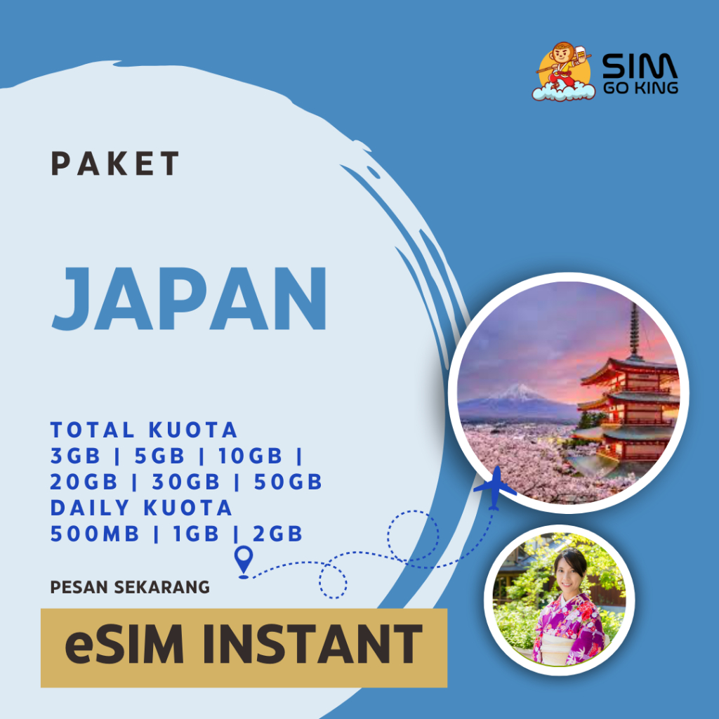 Jual SIM Go King eSIM ROAMING Travel Japan Jepang 3GB 5GB 10GB 20GB ...