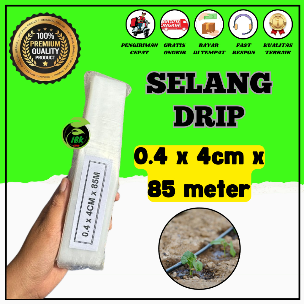 Selang Infus Tanaman Selang Drip 4 mikron 4cm 85 meter - Pipa 3/4 inch Warna putih Selang Irigasi Selang Infus Pertanian  INBEKEN