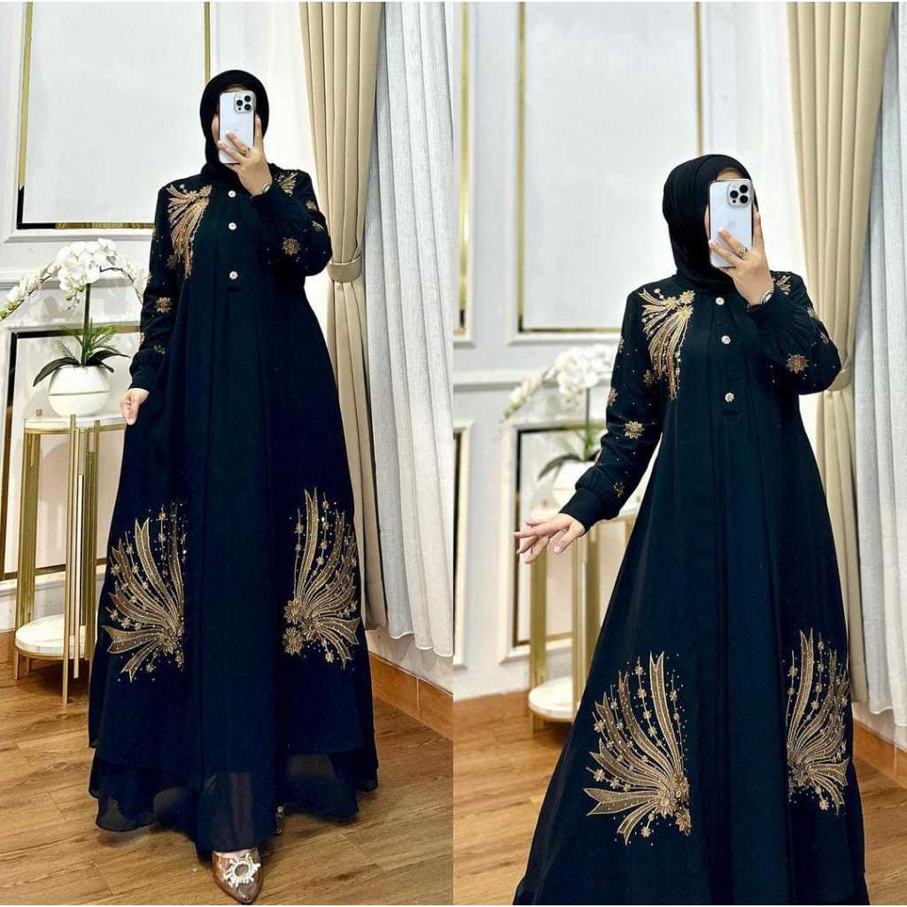 Jual Baju Gamis Bordir Mewah Terbaru 2025 Milana Dress Gamis Premium Wanita  Kekinian Bahan Ceruty Babydoll Mix Bordir Gamis Pesta Kondangan Dress  Simple Mewah Elegant Dress Lebaran 2025 Termurah | Shopee Indonesia