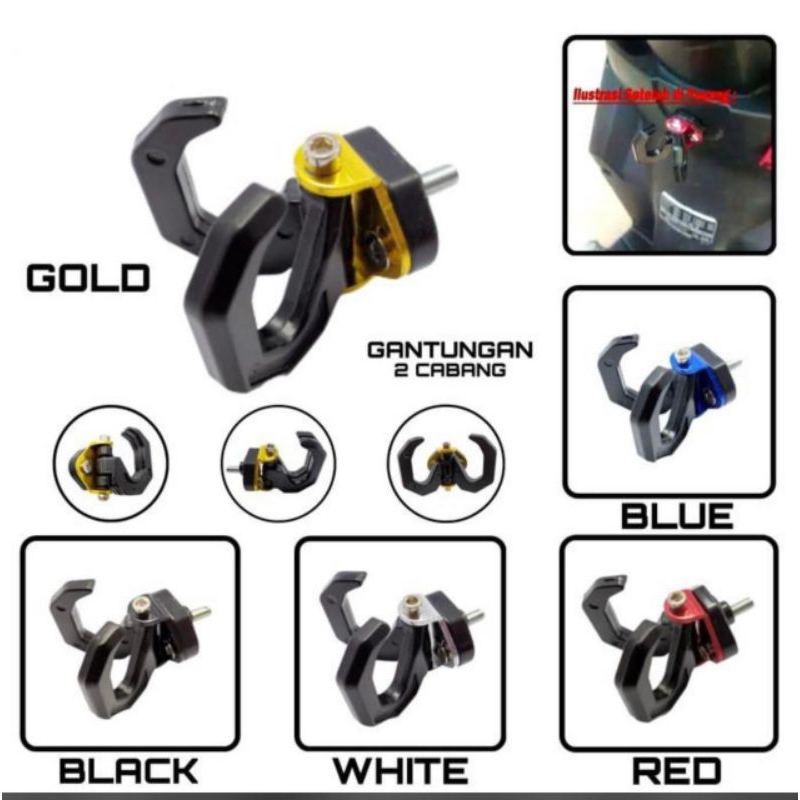 GANTUNGAN BARANG MOTOR MODEL CAKAR 2 CABANG UNIVERSAL SEMUA MOTOR CNC