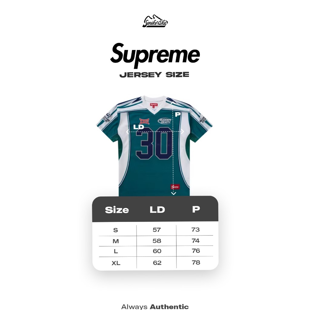 Jual Supreme Sudden Death Football Jersey White SS24 | Shopee
