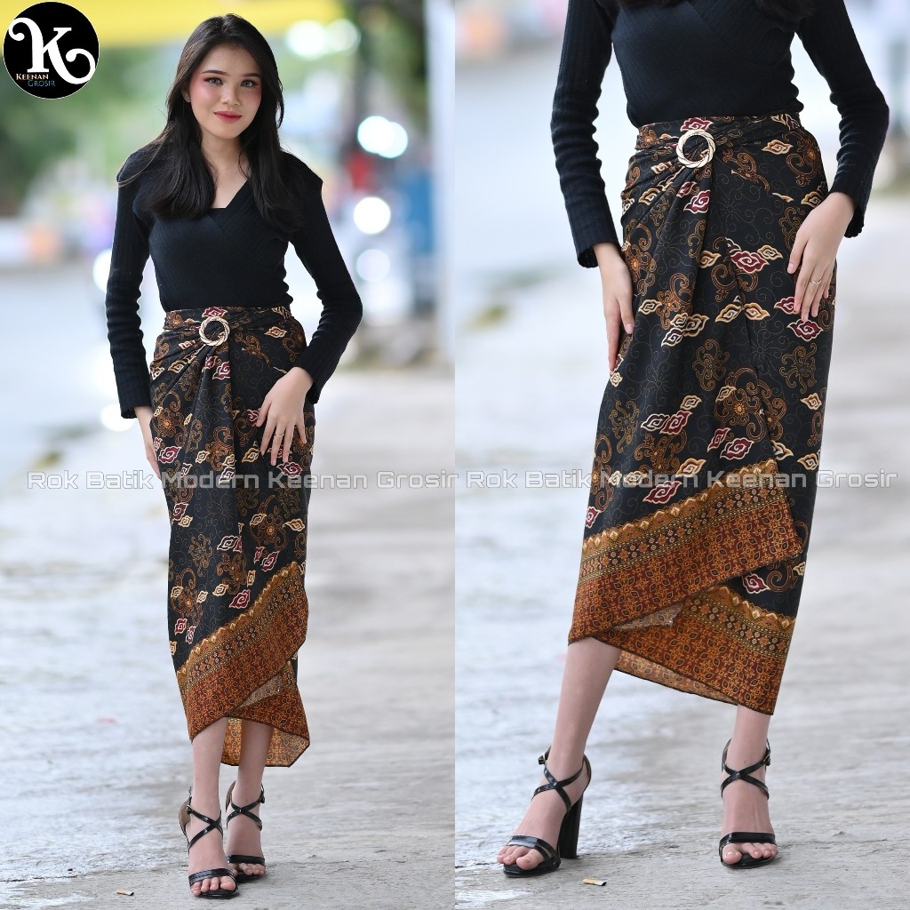 Jual Keenan Rok wanita modern kekinian kasual trendi rok lilit batik ...