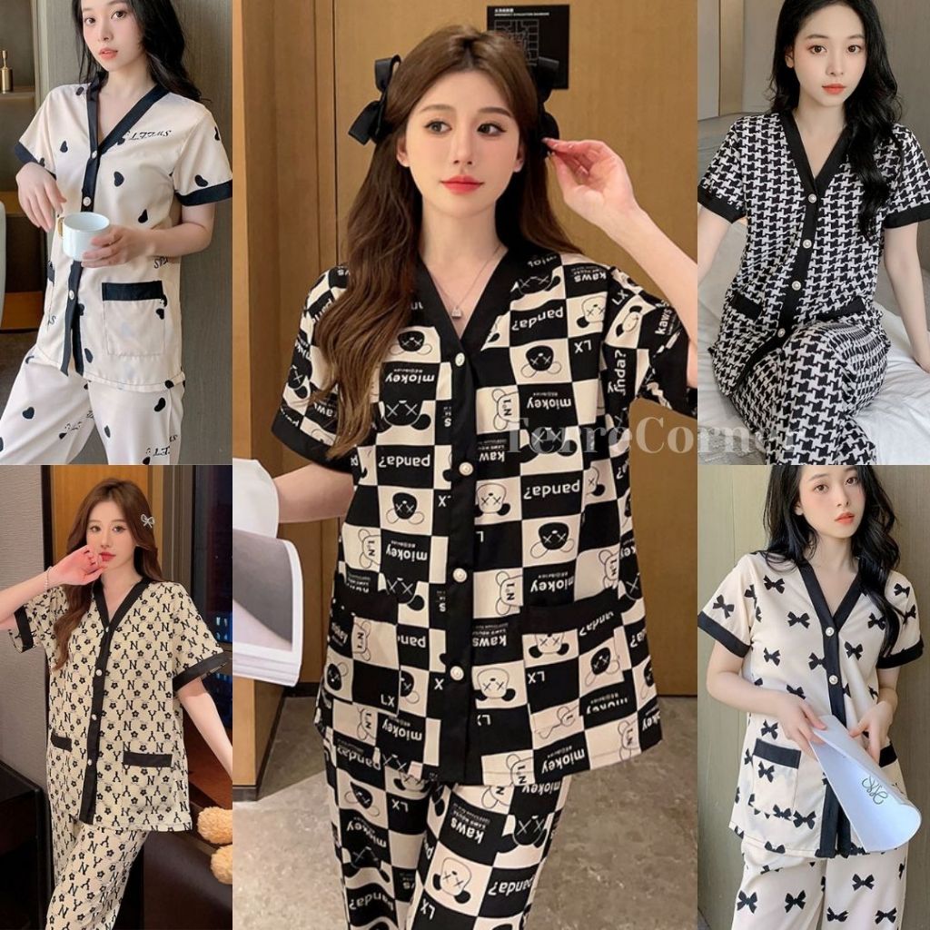 Jual Baju Tidur Wanita Dewasa Yoo Sun Sleepwear Piyama Set Satin Silk