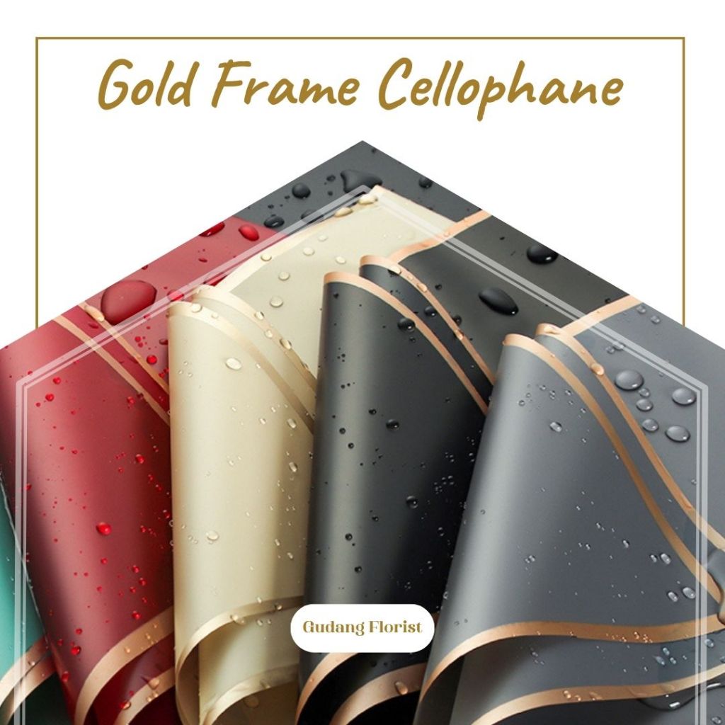 Jual GOLD FRAME CELLOPHANE / NON-TRANSPARENT / KERTAS KADO / KERTAS ...