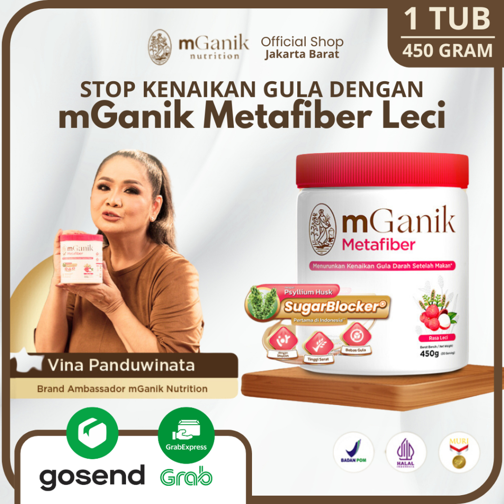 Jual mGanik METAFIBER varian Leci 450 GRAM Minuman Diabetes Hipertensi ...