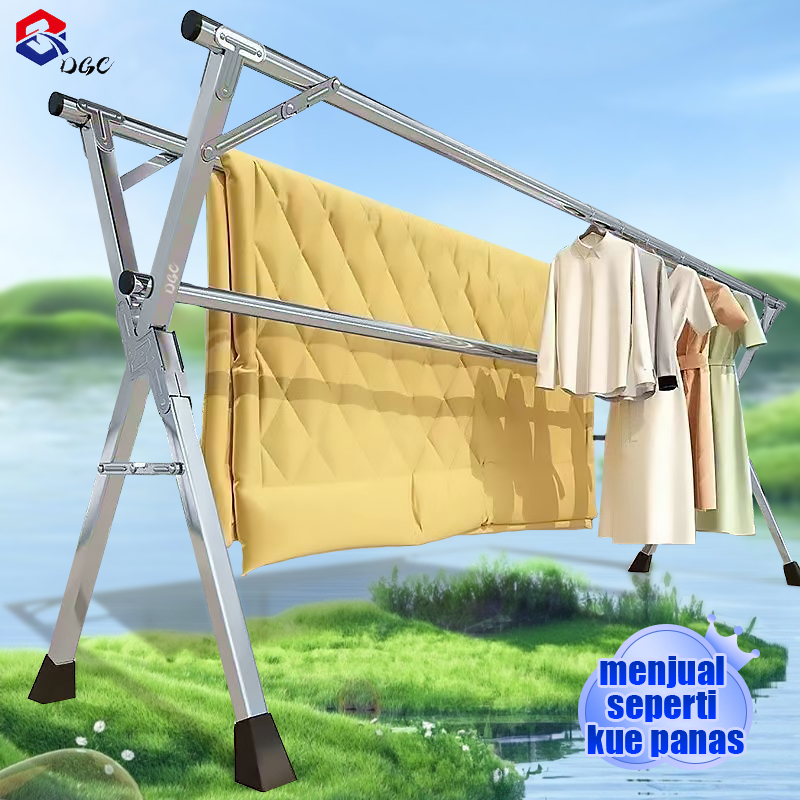 Jual DGC Jemuran Baju Lipat Stainless Jemuran Baju Portable