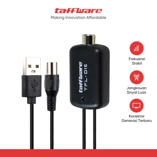 Taffware Penguat Sinyal Antena TV Amplifier Signal Booster HD DVB-T2 for Digital TV Antenna - TFL-D15 - Black