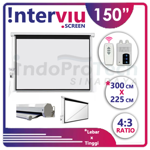 Jual Layar Proyektor Motorized 200 inch Rasio 4:3 | Screen Projector ...