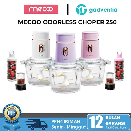 Mecoo Chopper Grinder Most Aesthetic 5 in 1 Antibacterial Odorless 250 Low Watt BPA Free / Food Processor