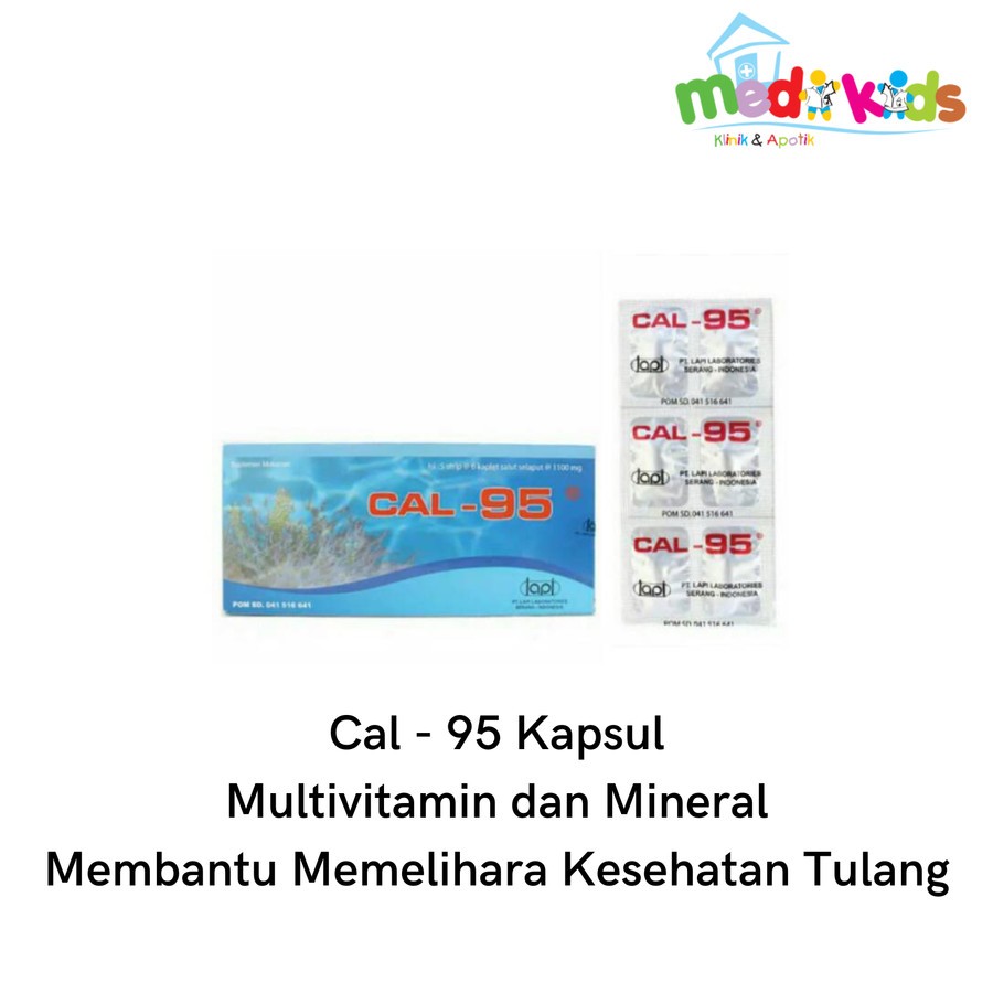 Jual Cal-95 Cal 95 Tablet Kaplet Strip Box - Vitamin Kalsium Tulang ...