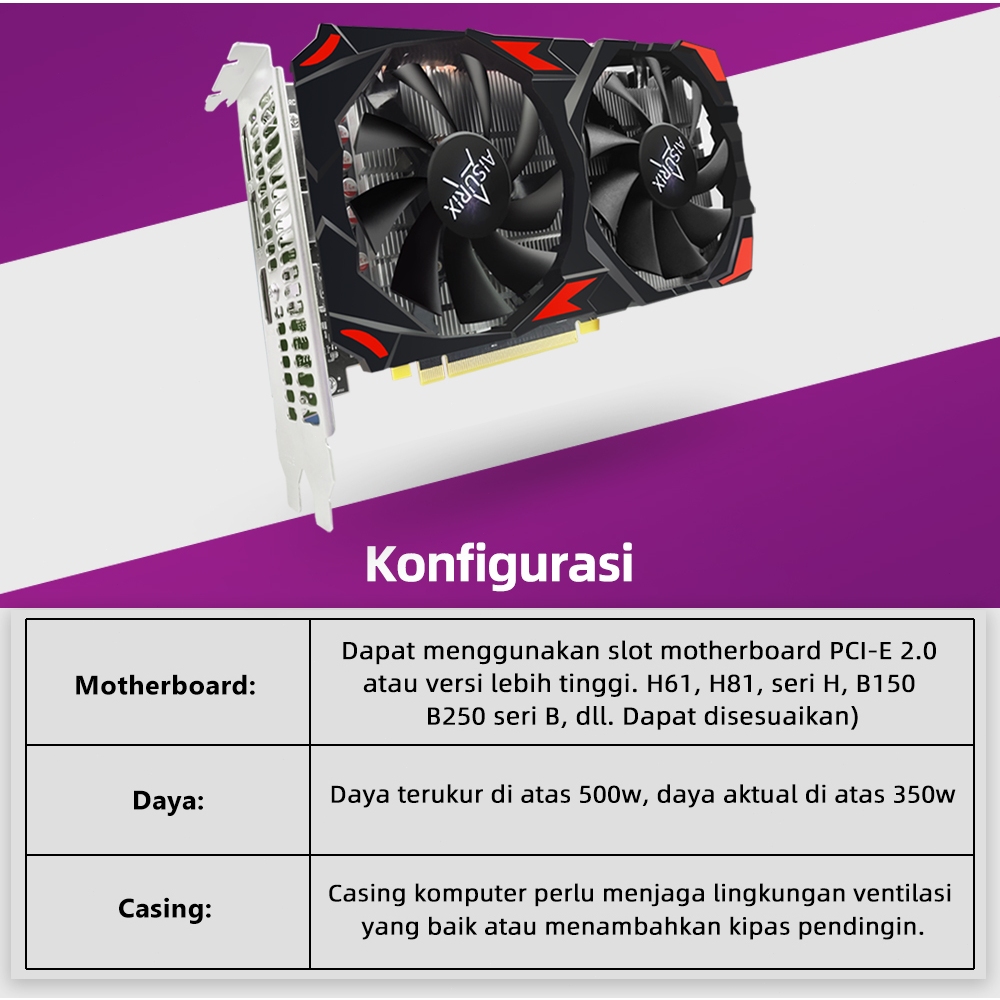 Jual AISURIX VGA RX 580 8GB Radeon AMD VGA RX580 Gaming VGA Card GDDR5 ...