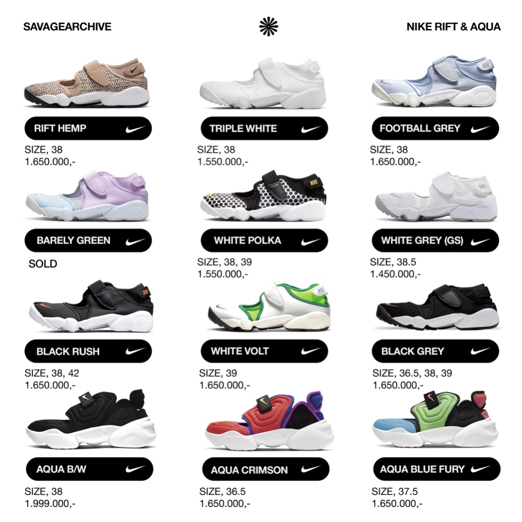 Jual NIKE AIR RIFT & AQUA RIFT ALL COLORWAYS COLLECTION | Shopee Indonesia