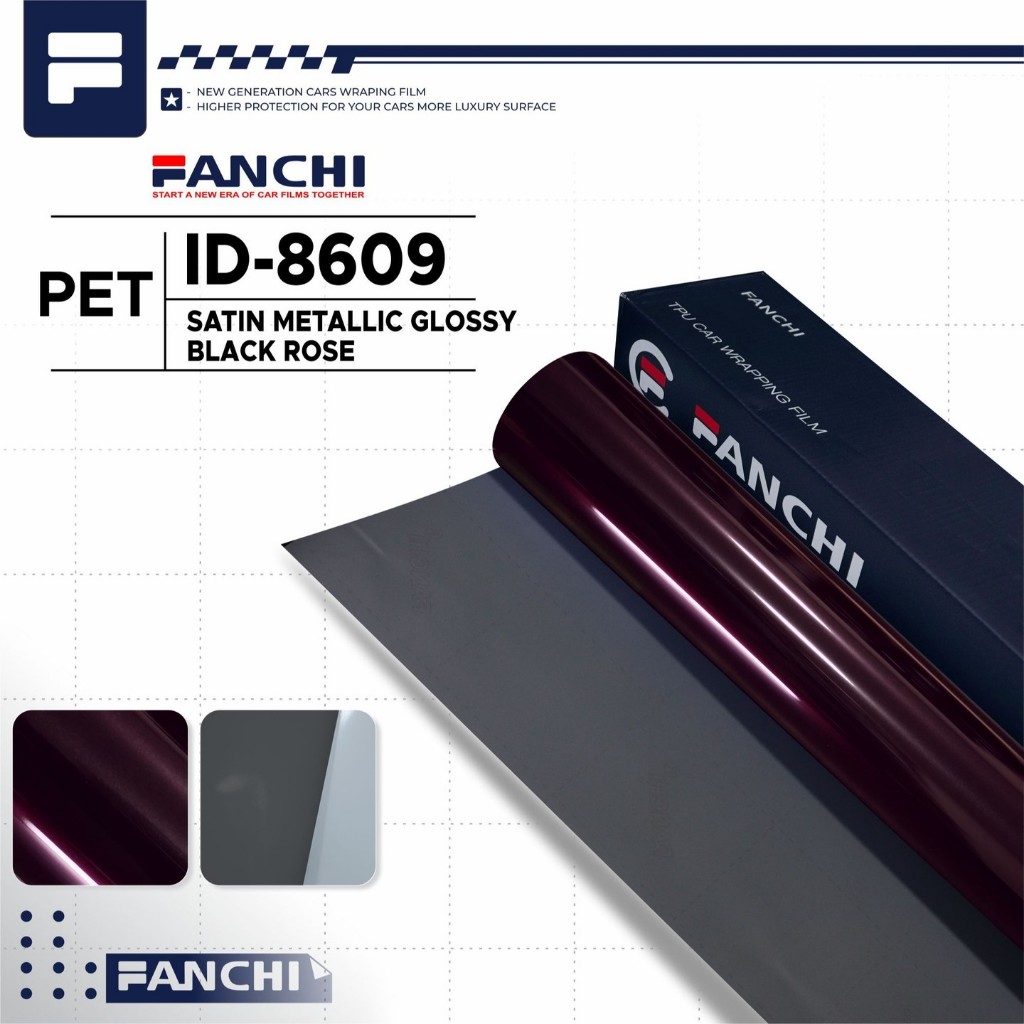 Jual 50cm Sticker FANCHI ID-8609 Satin Metallic Glossy Black Rose PET ...
