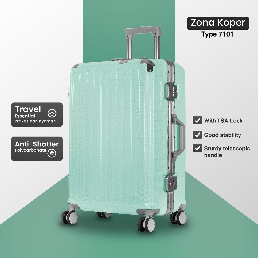 Jual Koper 20&24 inchi, koper alumunium TSA lock, roda 360 derajat anti ...