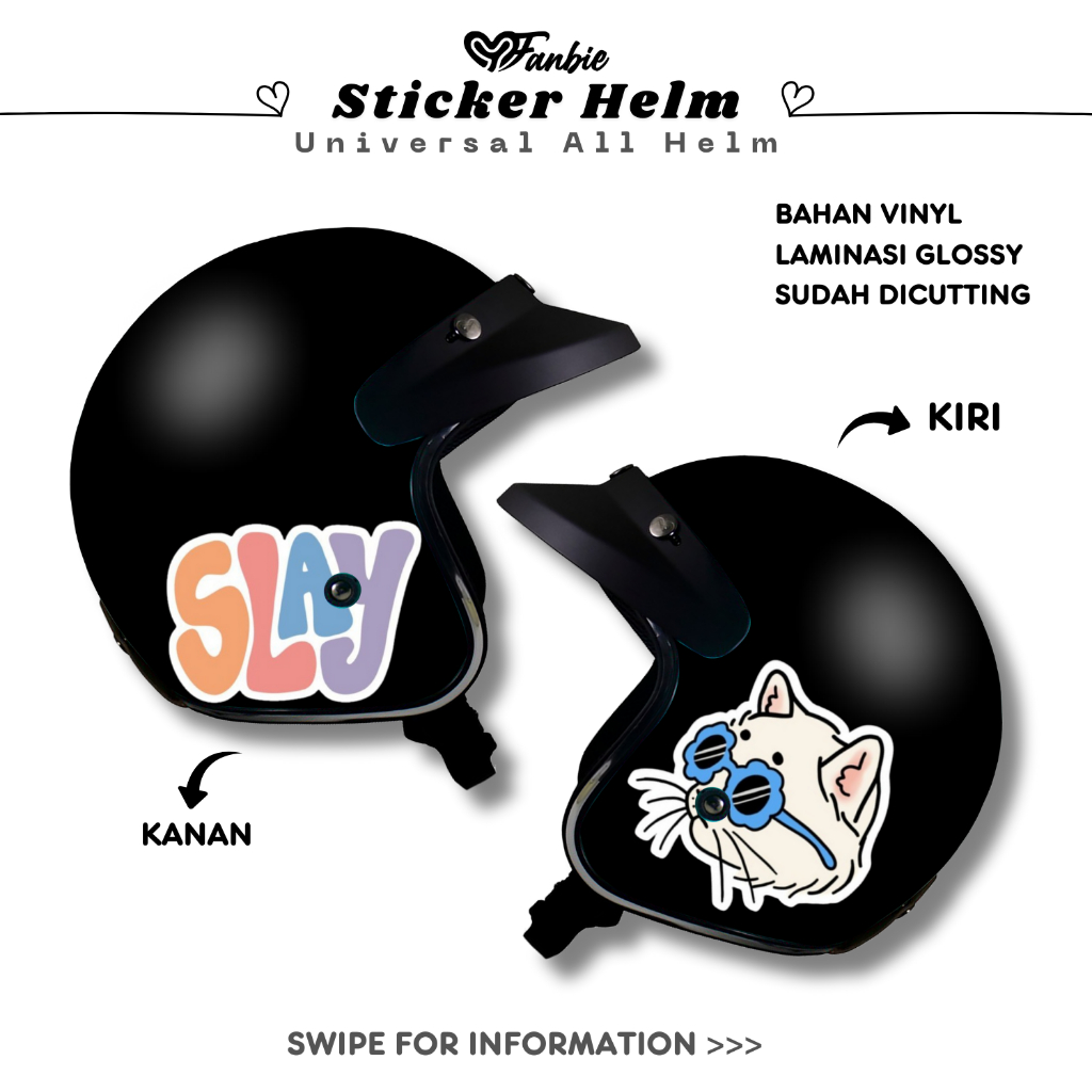 Jual STIKER HELM BOGO STRIPING UNIVERSAL FULL SET MOTIF KUCING | Shopee ...