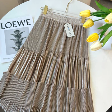 Rok Plisket Premium Rok Plisket Payung Basic Wanita Panjang Long Skirt