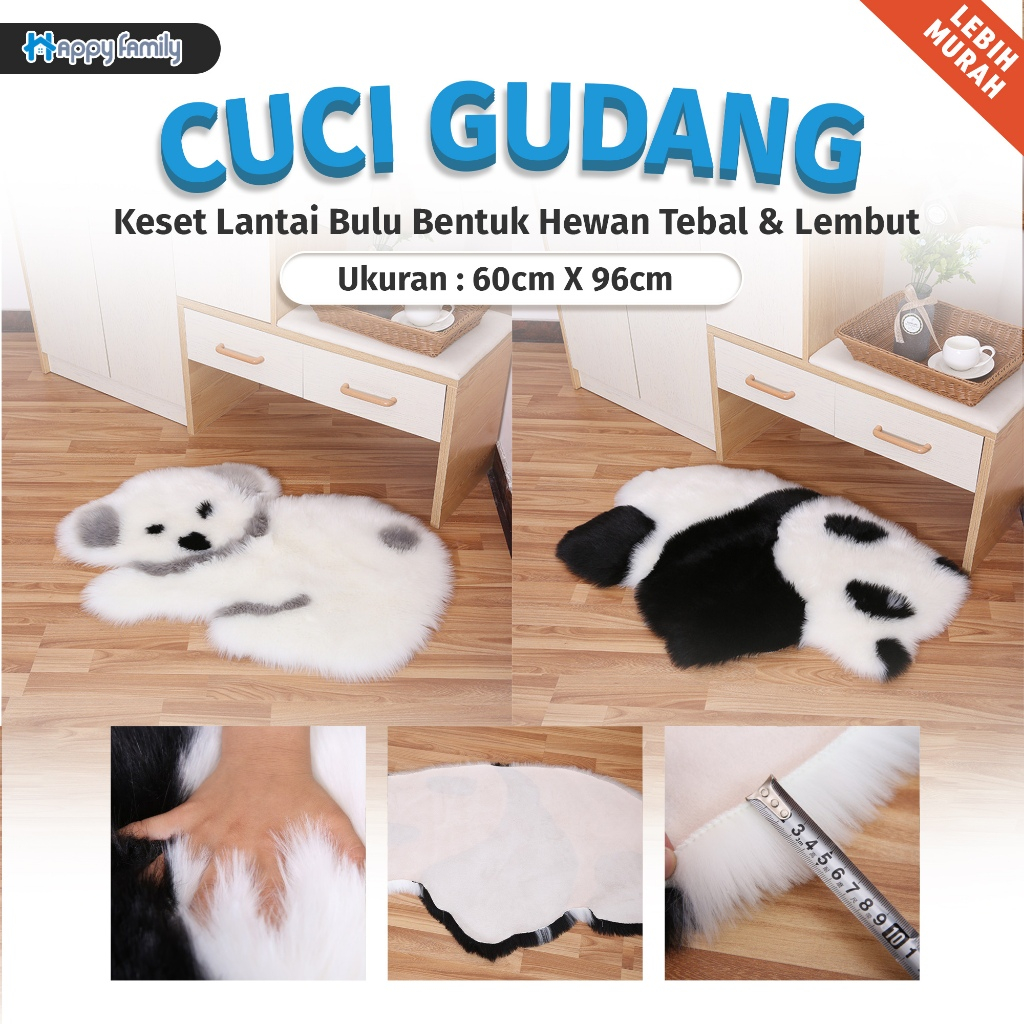 Jual (HF) CUCI GUDANG Karpet Bulu TEBAL Aesthetic Karakter 60x96CM ...
