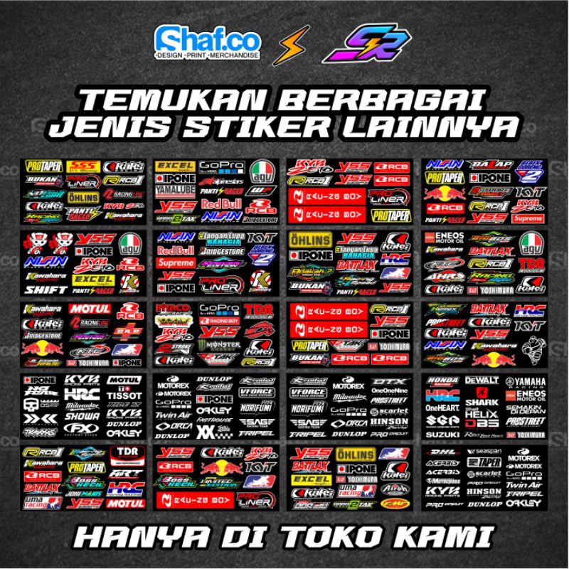 Jual STICKER PACK MOTOR RACING //STIKER SPONSOR RACING // STIKER MOTOR ...