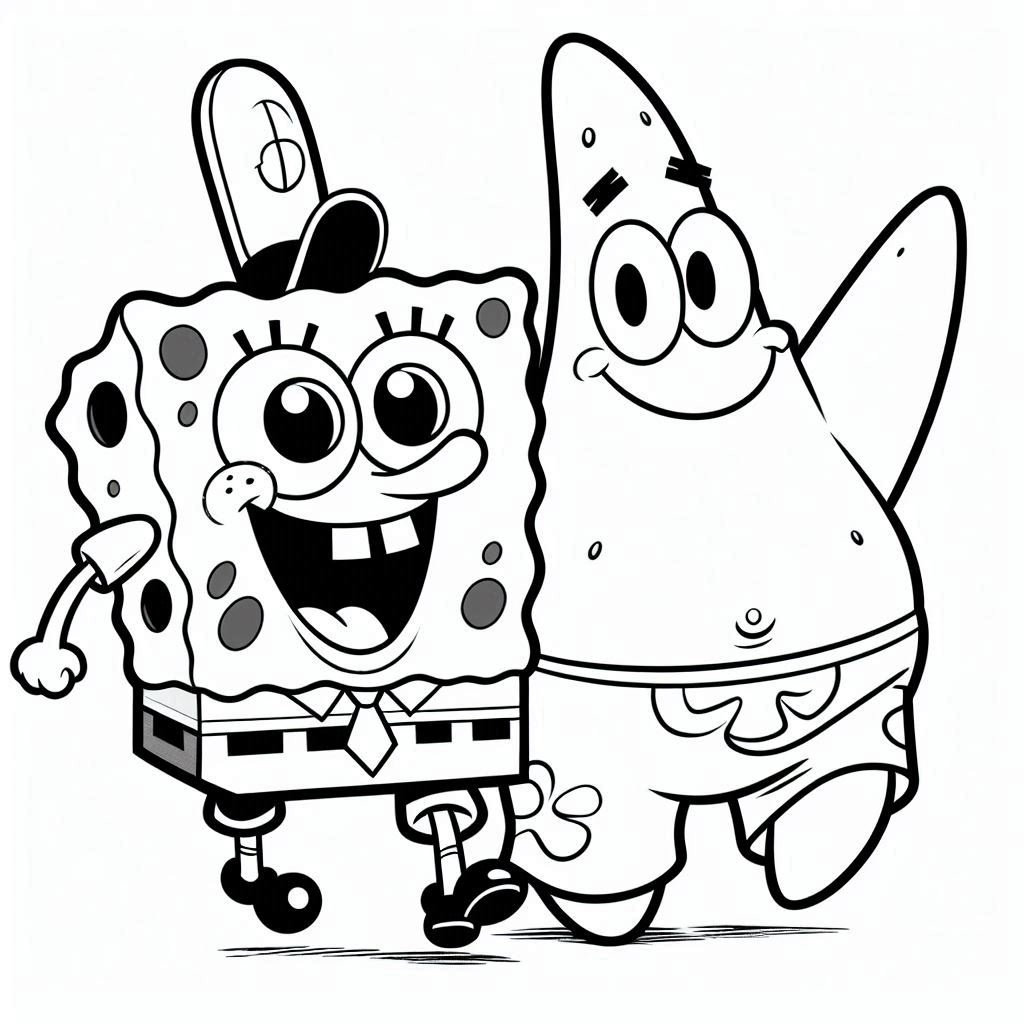 Jual Kertas Gambar Mewarnai Untuk Anak Tk & Paud Tema : Spongebob ...