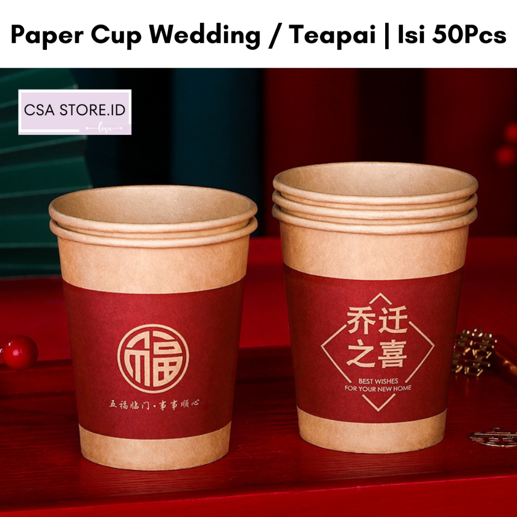 Jual Paper Cup / Mangkok Kertas Wedding Teapai / Gelas Kertas Sekali ...