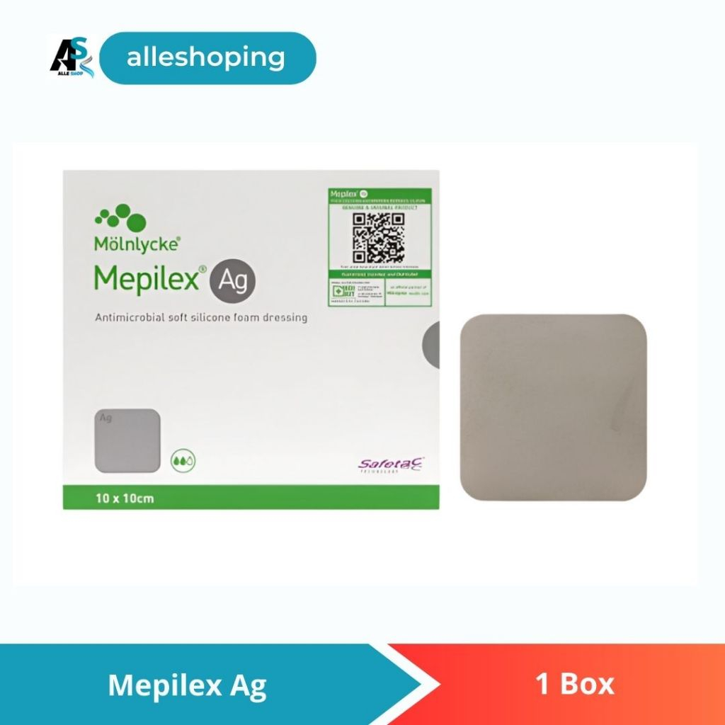 Jual Mepilex Ag Non Border 12.5 cm x 12,5 cm / Pembalut Busa Anti ...