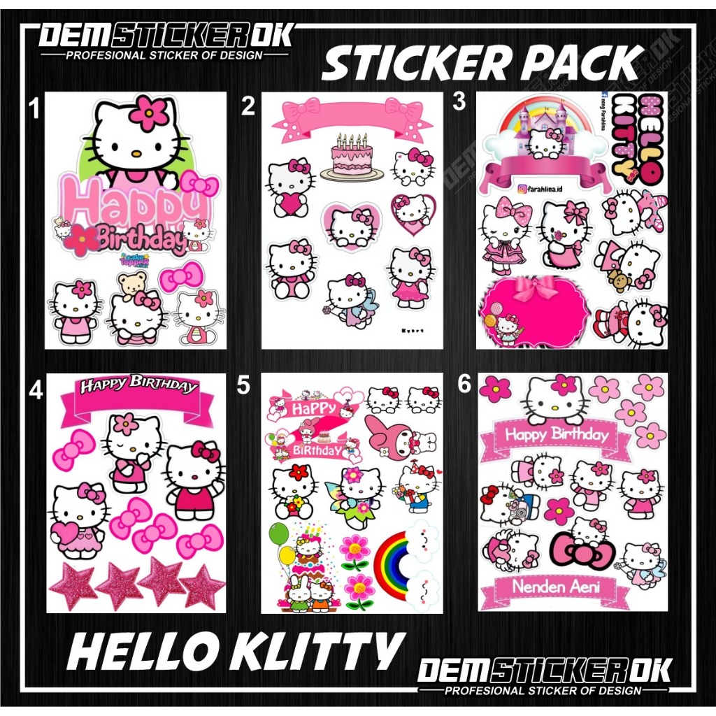 Jual Sticker Pack Motif Hello Kitty | Stiker Pack Motor/Mobil harga ...