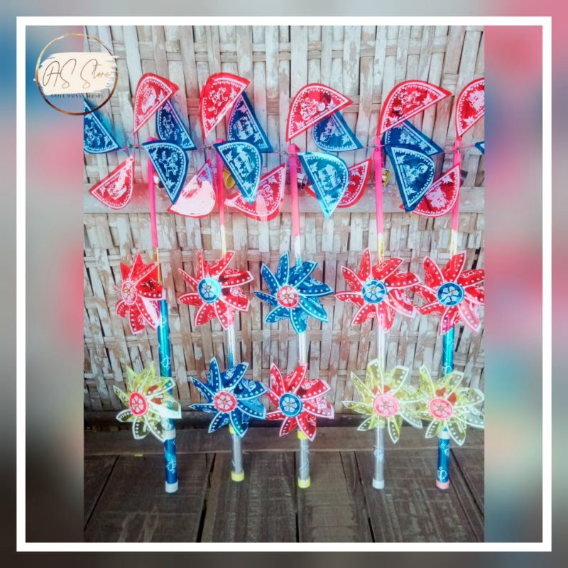 Jual (50PCS) KITIRAN / KINCIR ANGIN KOMBINASI BUNGA CANTIK | Shopee ...