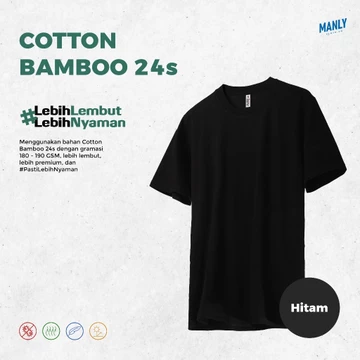 S XXL 3XL ANTI BAKTERI Kaos Polos Katun Bambu 24S Kaos Polos Cotton Bamboo