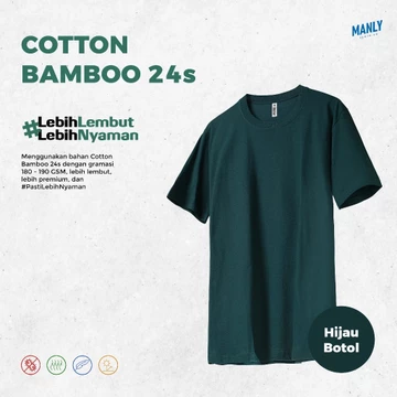 S XXL 3XL ANTI BAKTERI Kaos Polos Katun Bambu 24S Kaos Polos Cotton Bamboo