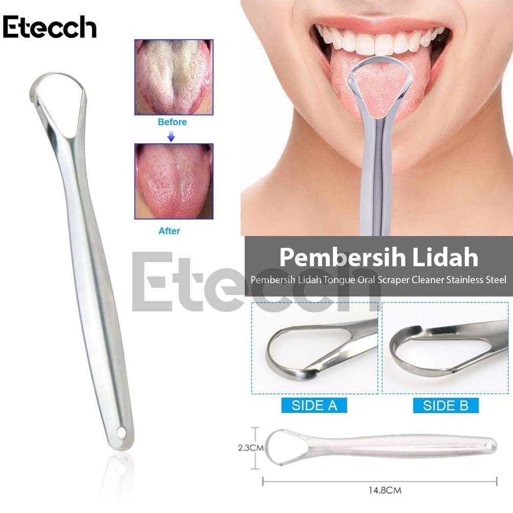 Jual Pembersih Lidah Tongue Oral Scraper Cleaner Stainless Steel ...
