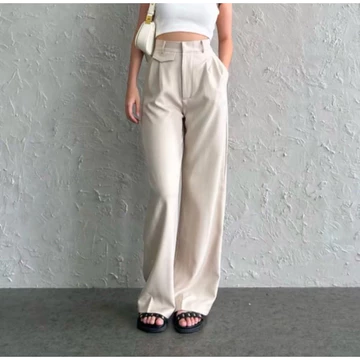 Jejee.Co Kuma Pants Loose Pants Stripe Trouser Wanita Celana Anti Kusut Celana Kulot Wanita