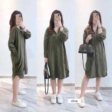 Wear Cameo Samantha Linen Dress ShirtDress Linen Casual Wanita Soft Panjang