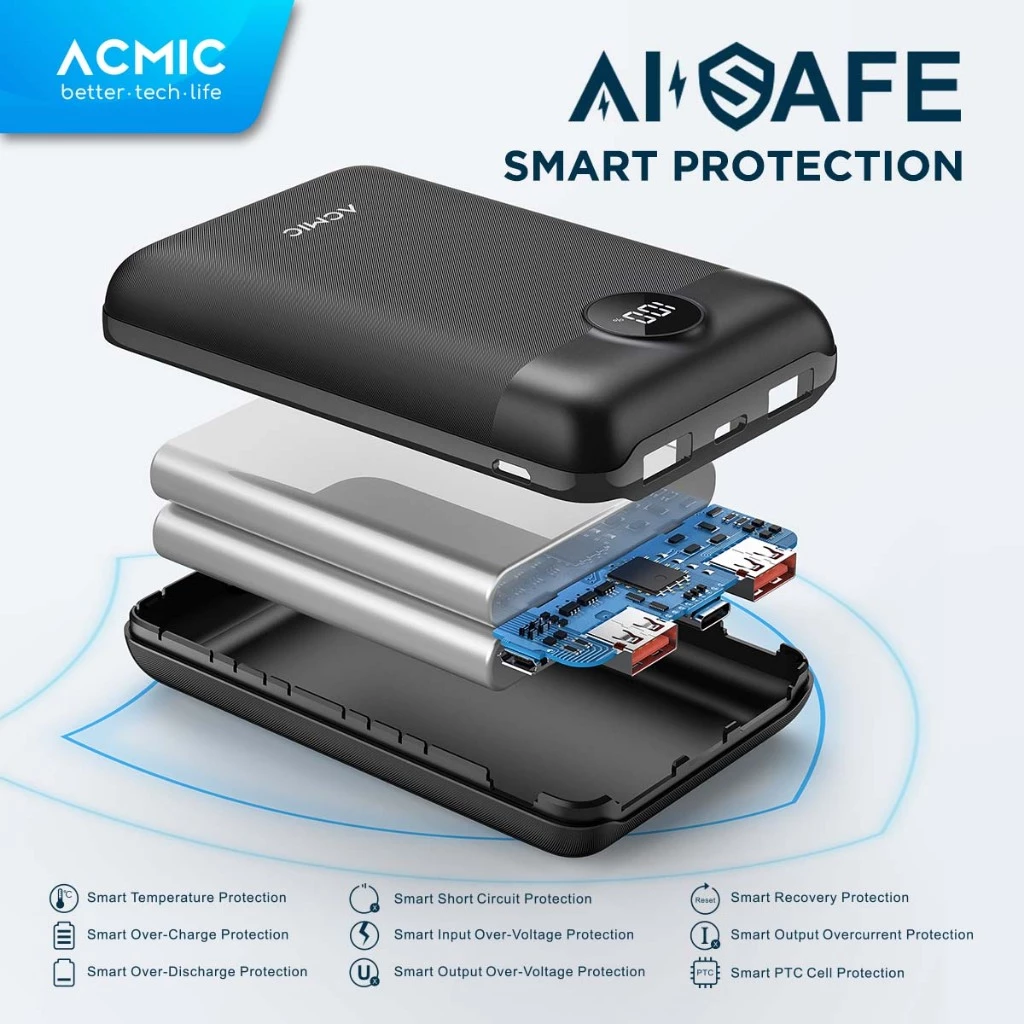 ACMIC DIGIMAX 20000mAh Powerbank Mini 22.5W Fast Charging Type C Black