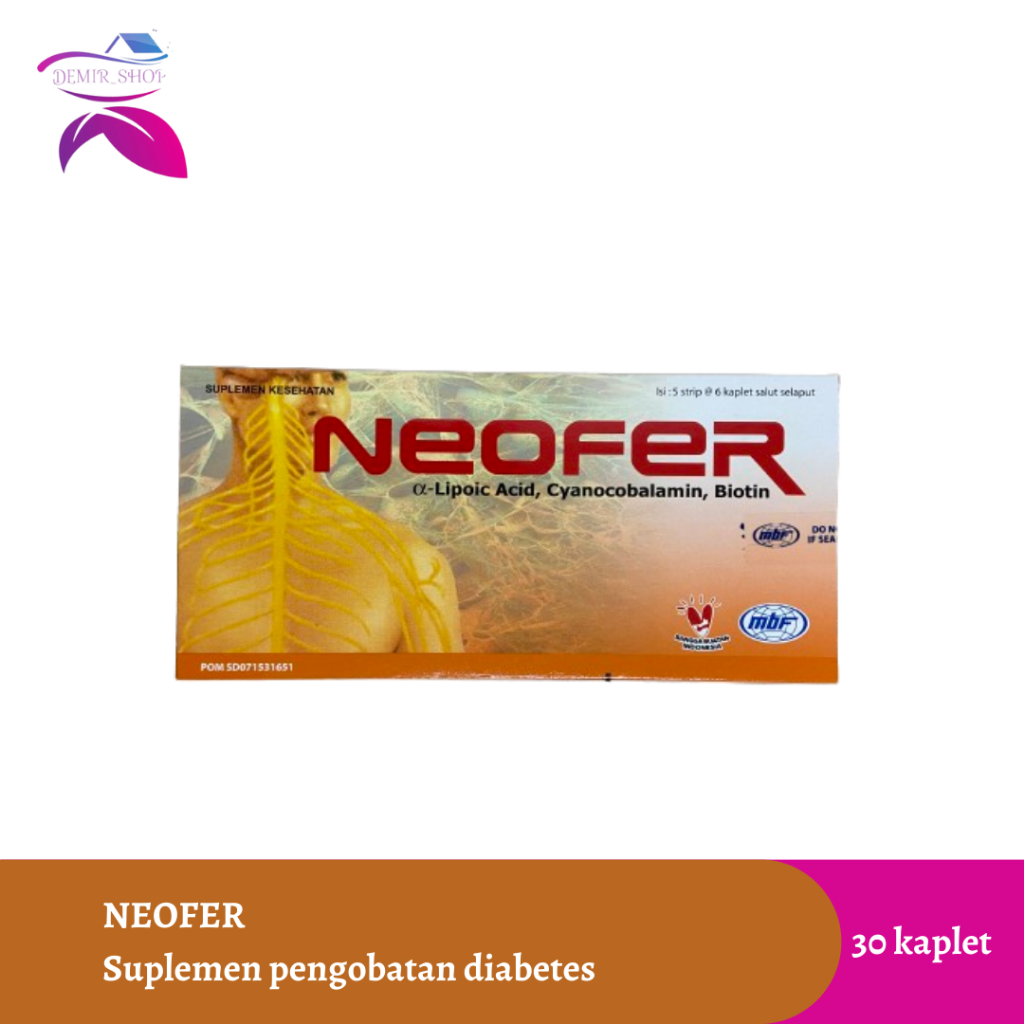 Neofer Box 30 Kaplet Alpha Lipoic Acid / Suplemen Pengobatan Diabetes