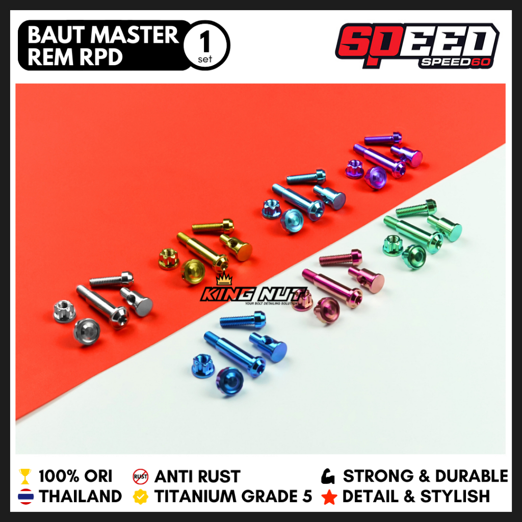 Jual Probolt Titanium Baut Set Master Rem RPD King Nut Grade 5 Per ...