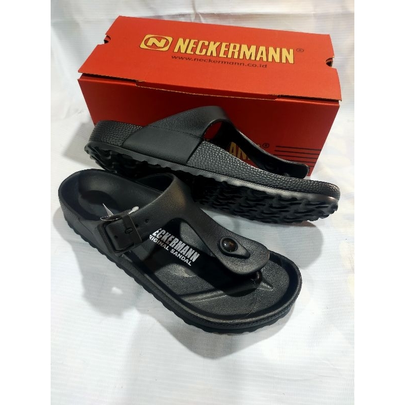 Jual sandal jepit pria Neckermann Troy -044 hitam sendal slide ringan ...