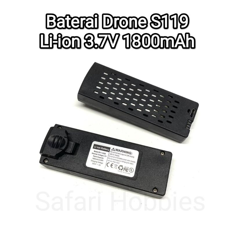 Batterie Li-ION Turbo Challenge 3.7V 1800mAh - Compatible Drone R/C Turbo Challenge 400398 - Noir - Heures De Vol En Plus !