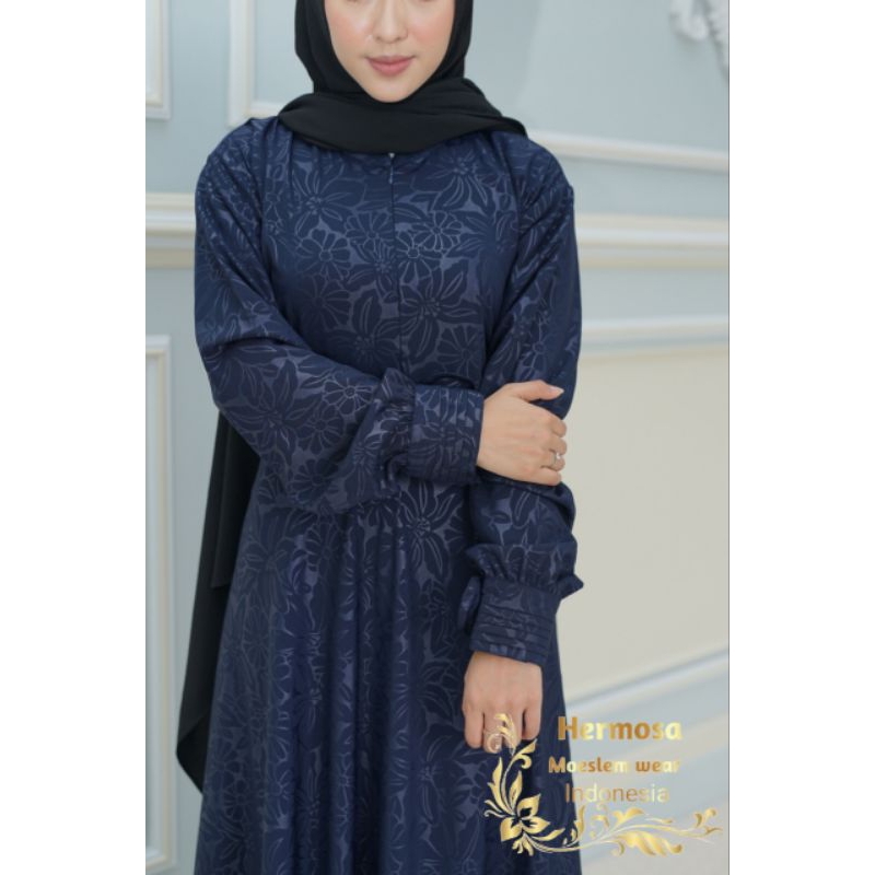 GAMIS EMBOS SYARI ORIGINAL MOTIF BUNGA LILI premium...untuk haji umrah dan acara formal.. lebar bawah 4m  umbrella