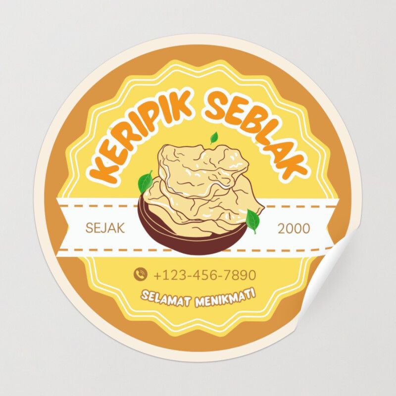 Jual (MINIMAL ORDER 100 PCS) STICKER KERIPIK SEBLAK STICKER CEMILAN ...
