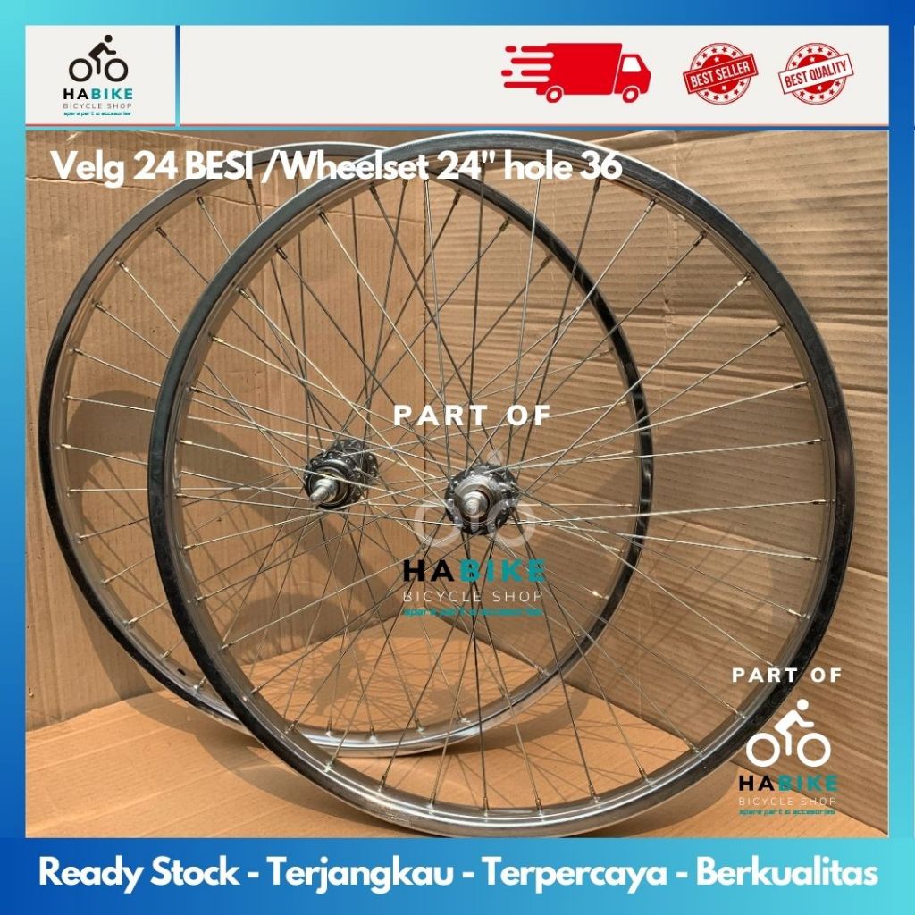Jual Velg Sepeda Jadi 24 Besi Depan/Belakang Wheelset Besi Sepeda MINI ...