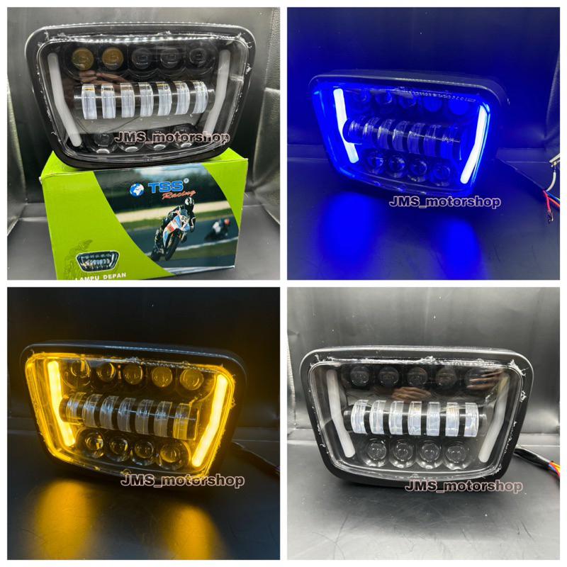 Jual PROMO LAMPU DEPAN RX KING KOTAK SET BATOK 16 MATA LED GL 100 WIN ...